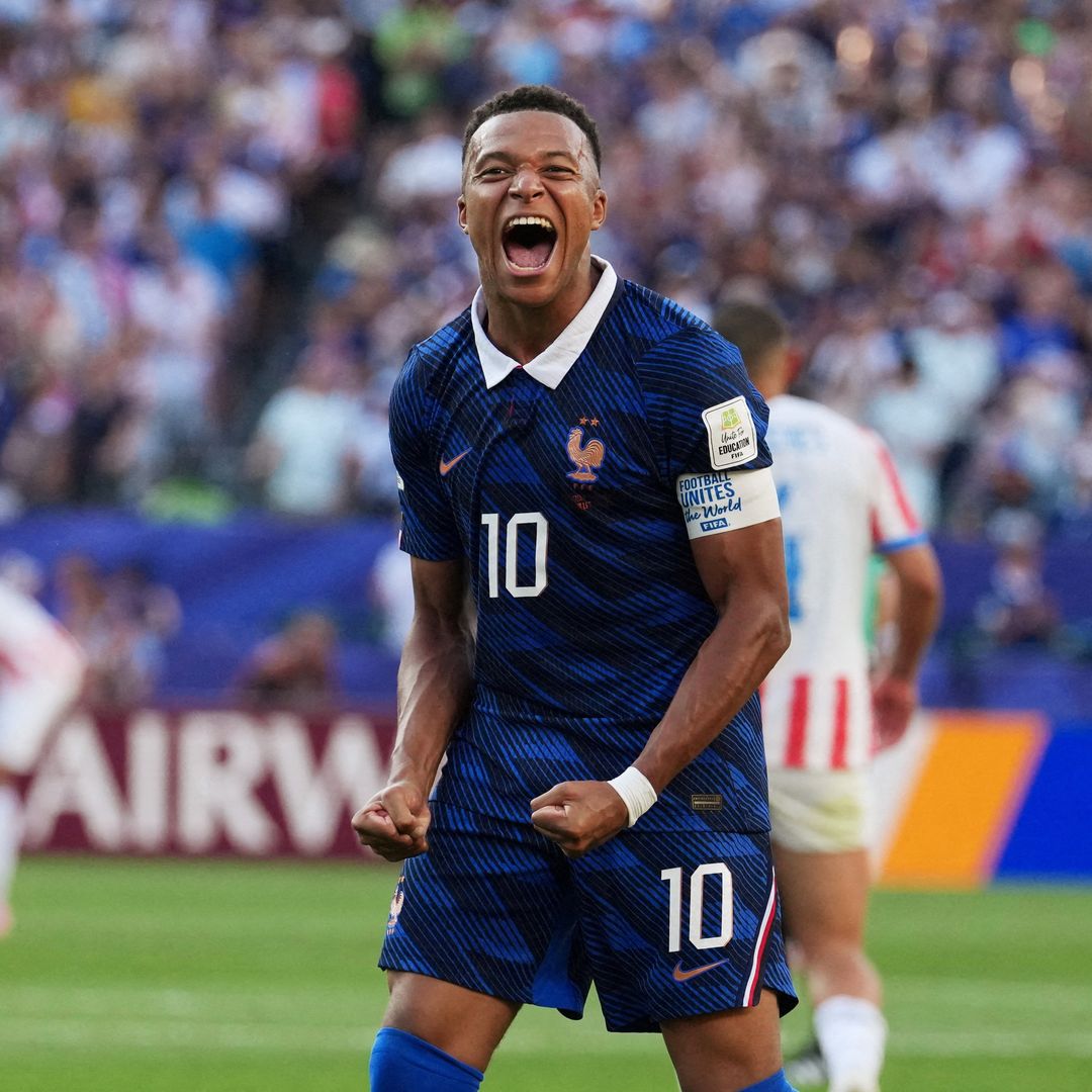 Kylian Mbappé de Francia celebra. Foto: REUTERS